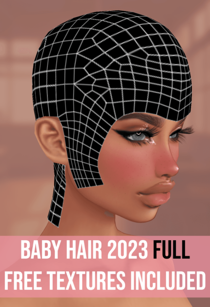 IMVU SLEEK HAIR, IMVU BABY HAIR, IMVU BBH, FREE IMVU TEXTURES, FREE IMVU MESH, HAIR EDGE, HAIR EDGES