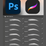 Photoshop 16 Eyebrow Stamp Brushes (ABR & PNG)